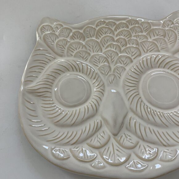 Pottery Barn Owl Shaped Plate Harvest Fall Platter Decorative Dish - Picture 5 of 7